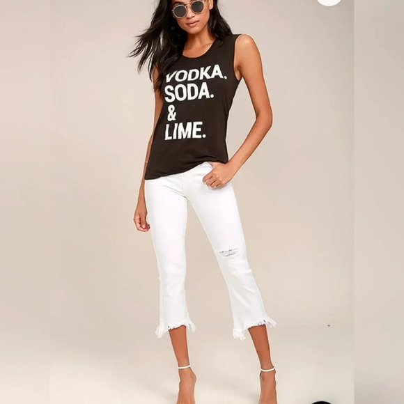 Chaser Vodka Soda Lime Washed Black Muscle Tee, Size XS - Picture 3 of 7